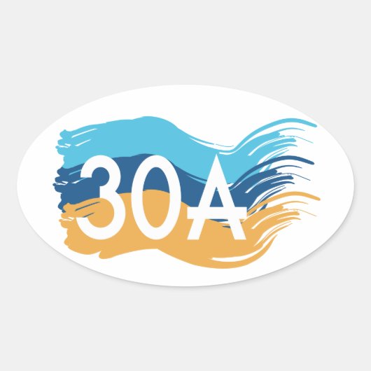Sticker Ovale Autoroute 30A Florida Beach Swash Design (Devant)
