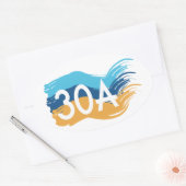Sticker Ovale Autoroute 30A Florida Beach Swash Design (Enveloppe)
