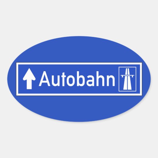 Sticker Ovale Autoroute, Traffic Sign, Germany (Devant)