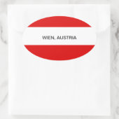 Sticker Ovale AUTRICHE : Drapeau de l'Autriche—Wien (Sac)