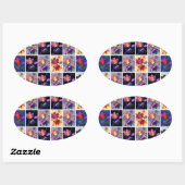 Sticker Ovale Autumn Leaves Rustic Patchwork (Feuille)