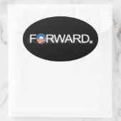 Sticker Ovale Avancer pour Obama 2012 (Sac)