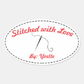 Sticker Ovale Avec amour (Devant)