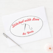 Sticker Ovale Avec amour (Enveloppe)