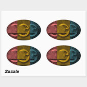 Sticker ovale avec boucles (Feuille)