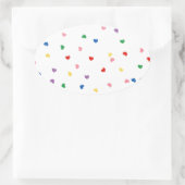 Sticker Ovale avec de petits coeurs (Sac)