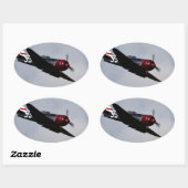 Sticker Ovale Avion (Feuille)