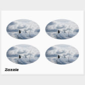 Sticker Ovale Avion (Feuille)