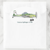 Sticker Ovale Avion Cessna AgWagon A188 Crop Duster (Sac)