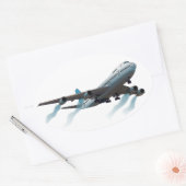 Sticker Ovale Avion. Jumbo jet. (Enveloppe)