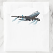 Sticker Ovale Avion. Jumbo jet. (Sac)