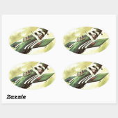 Sticker Ovale Avion vintage (Feuille)