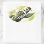 Sticker Ovale Avion vintage (Sac)