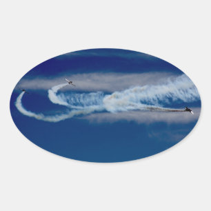 Sticker Ovale Avions de guerre