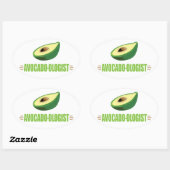 Sticker Ovale Avocat drôle (Feuille)