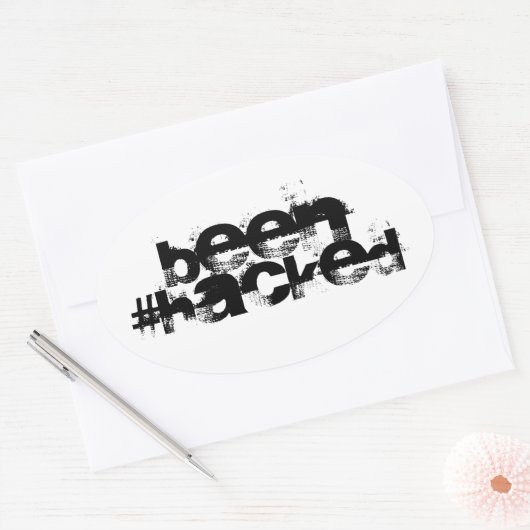 Sticker Ovale Avoir été piraté (Enveloppe)