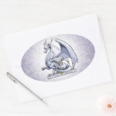 Sticker Ovale Avril Dragon de Pierre de naissance : Diamant (Enveloppe)