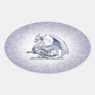 Sticker Ovale Avril Dragon de Pierre de naissance : Diamant