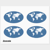 Sticker Ovale Azure Elegant World (Feuille)