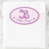 Sticker Ovale B lettre monogramme nom personnalisé id autocollan (Sac)