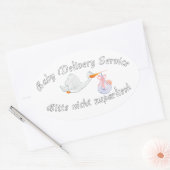 Sticker Ovale Baby Delivery Service ! Ne garez pas ! (Enveloppe)