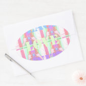 Sticker Ovale Baby Kids Peace Love Unity Hakuna Matata design.p (Enveloppe)