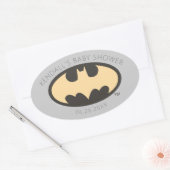 Sticker Ovale Baby shower Batman Super Hero (Enveloppe)