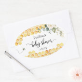 Sticker Ovale Baby shower d'abeilles (Enveloppe)