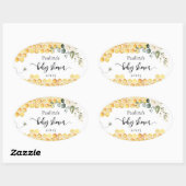Sticker Ovale Baby shower d'abeilles (Feuille)