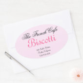 Sticker Ovale Bac Étiquette-rose à biscuit fait maison (Enveloppe)