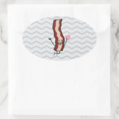 Sticker Ovale Bacon Vous Aime Valentine ! (Sac)