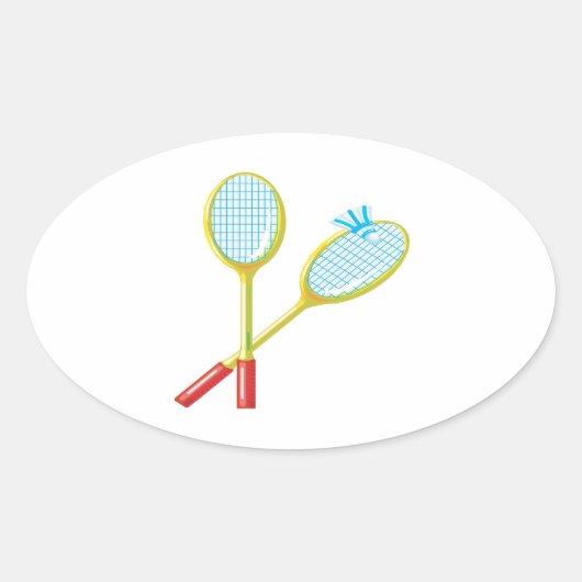 Sticker Ovale Badminton 3 (Devant)