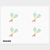 Sticker Ovale Badminton 3 (Feuille)