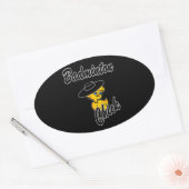 Sticker Ovale Badminton Chick #4 (Enveloppe)