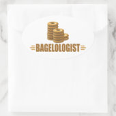 Sticker Ovale Bagels amusants (Sac)