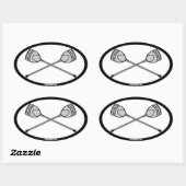 Sticker Ovale Baguette de gardien de but de crosse verte (Feuille)