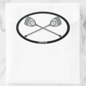 Sticker Ovale Baguette de gardien de but de crosse verte (Sac)