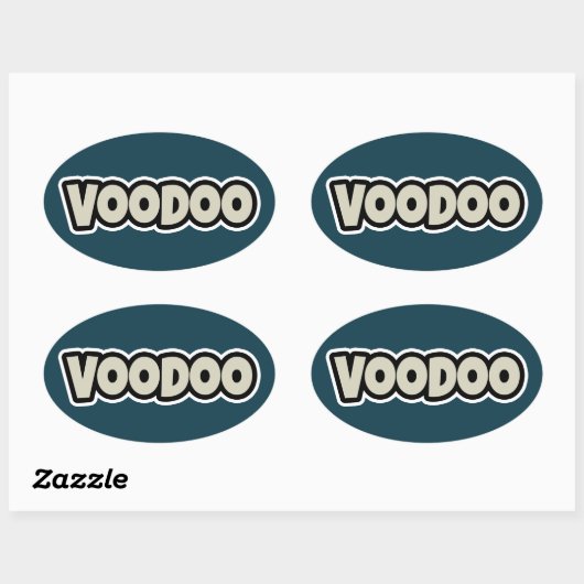 Sticker Ovale Baguette en vinyle Voodoo Petite 4" x 4" (Feuille)