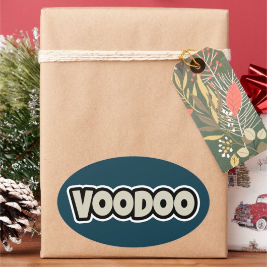 Sticker Ovale Baguette en vinyle Voodoo Petite 4" x 4" (vacances)