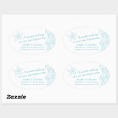 Sticker Ovale Baguettes de bonbons à mariage blanc (Feuille)