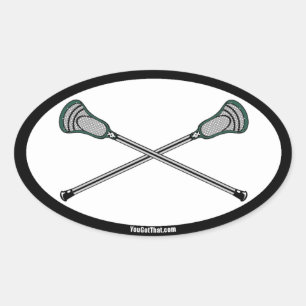 Sticker Ovale Baguettes de crosse verte