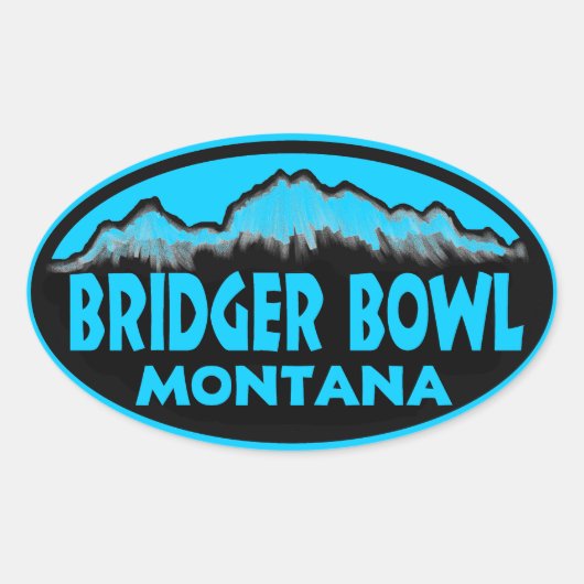 Sticker Ovale Baguettes d'ovale bleu Bridger Bowl Montana (Devant)