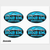 Sticker Ovale Baguettes d'ovale bleu Bridger Bowl Montana (Feuille)