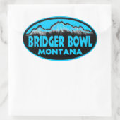 Sticker Ovale Baguettes d'ovale bleu Bridger Bowl Montana (Sac)