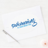 Sticker Ovale Baignade Retour poitrine Texte typographique libre (Enveloppe)