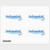 Sticker Ovale Baignade Retour poitrine Texte typographique libre (Feuille)