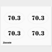 Sticker Ovale Baignade, Vélo, Course - Triathlon 70.3 (Feuille)