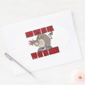 Sticker Ovale baiser avec le taureau obtenir l'attitude des corn (Enveloppe)