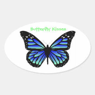 Sticker Ovale Baisers à papillon