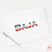 Sticker Ovale Baja Mexico (logo textuel) (Enveloppe)